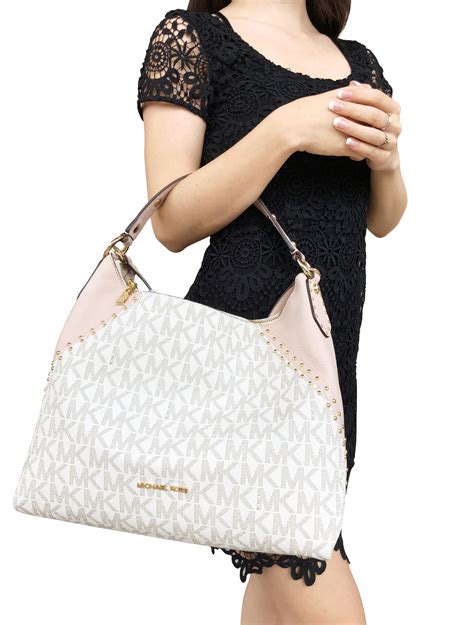 vanilla soft pink michael kors purse|Michael Kors pink studded purse.